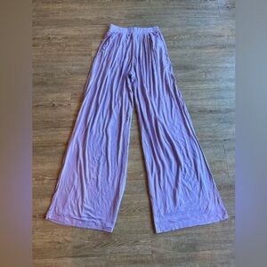 Women’s Purple Self-Double Layer Wide Leg Pants Small